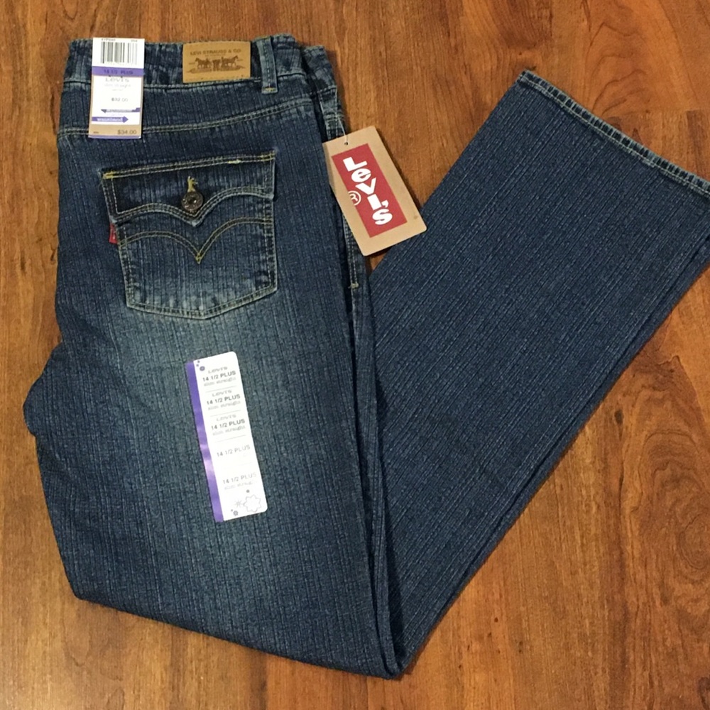 NWT Levi's Slim Straight Fit Jeans 14 1/2 Plus New